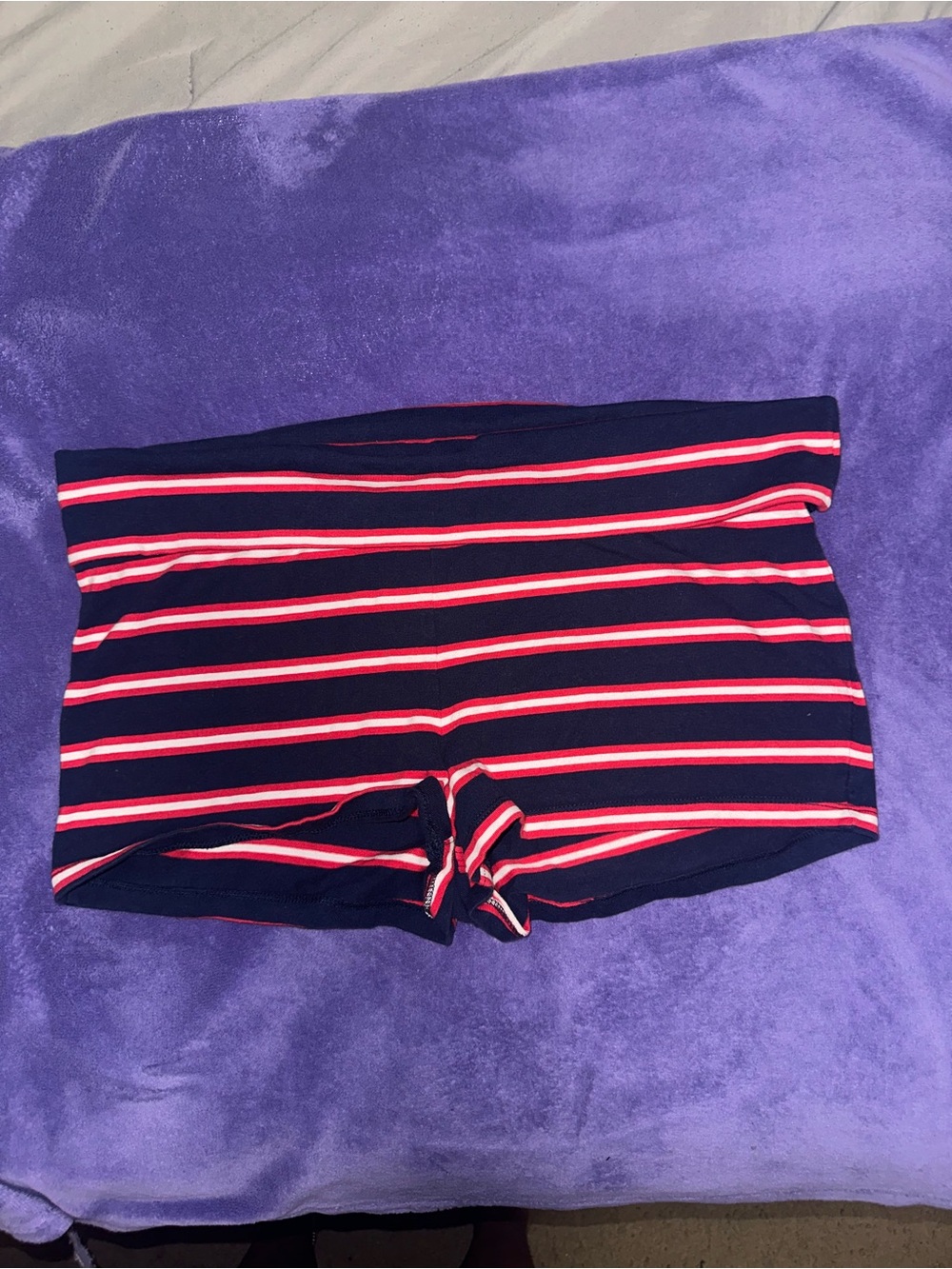 wild fable Navy Blue Bike Shorts with Red and White Stripes